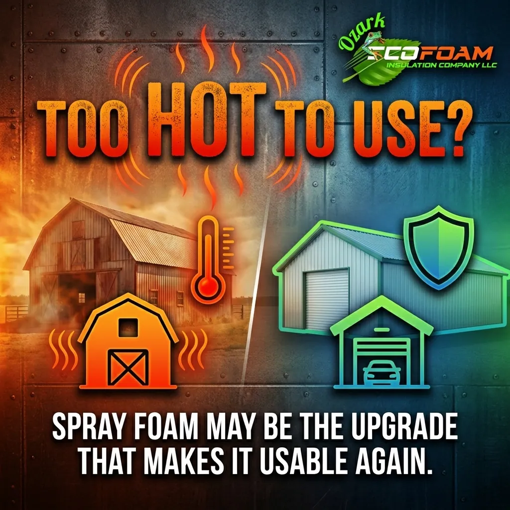 Spray Foam Insulation For Hot Shop Barn Garage